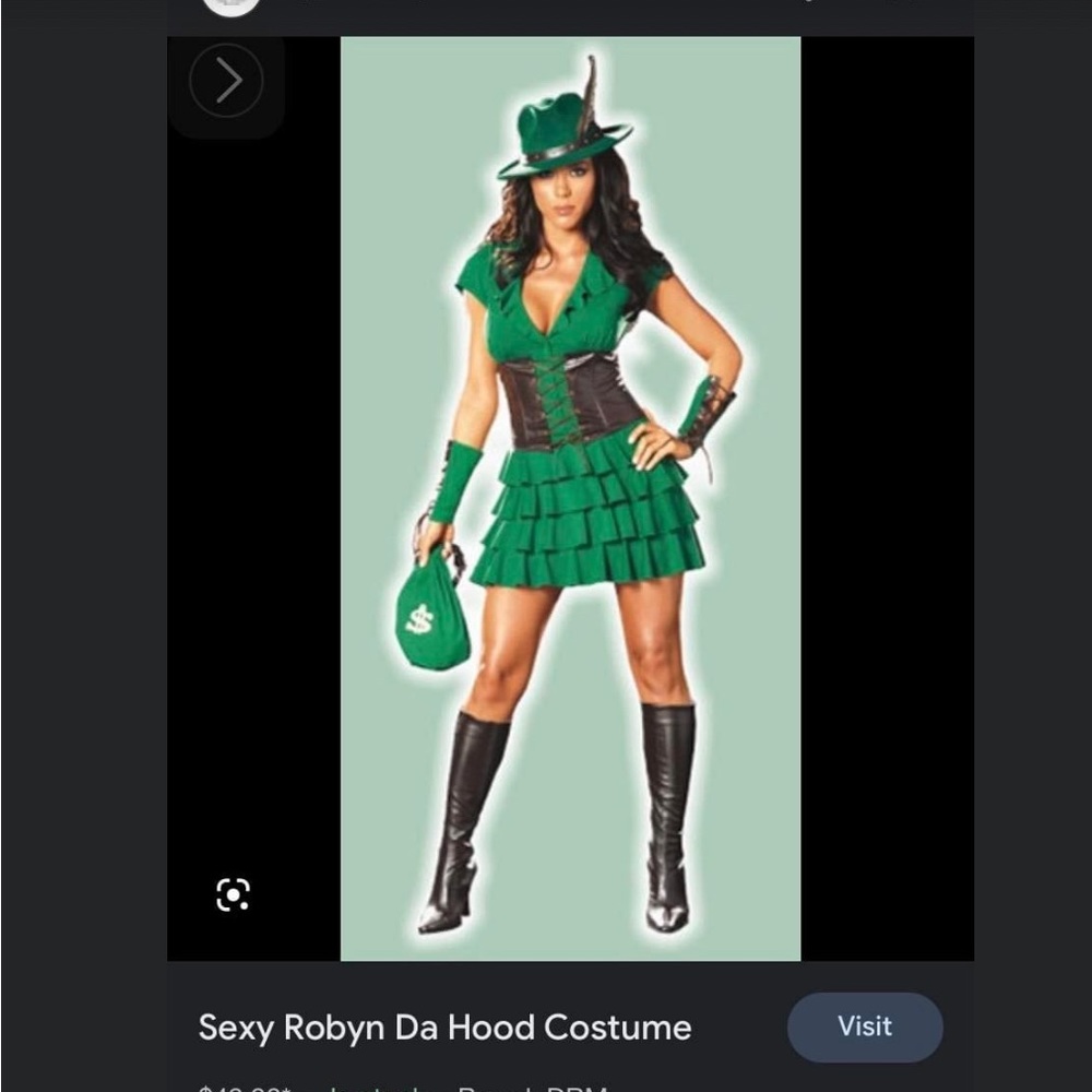 Dreamgirl Sexy Robyn Da Hood Green Dress Costume B3/27